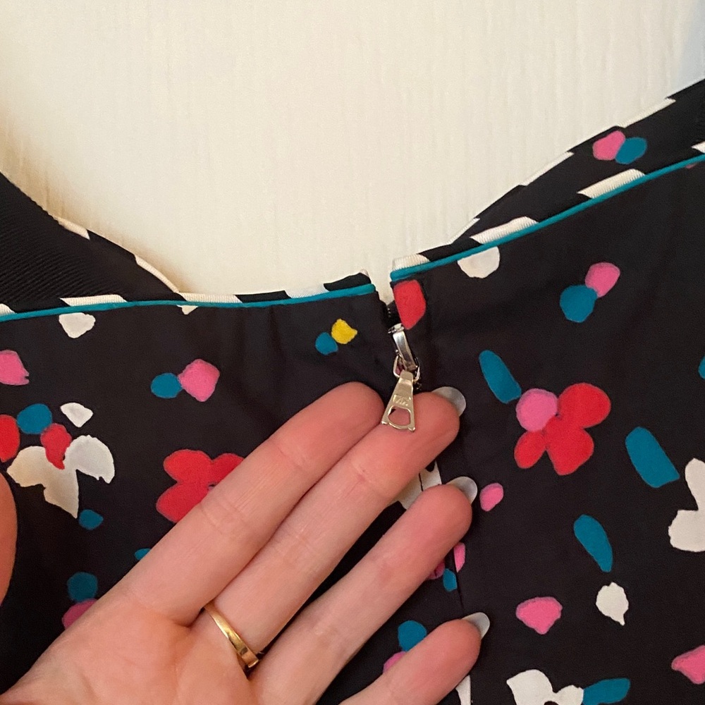 NWT Marc Jacobs Black Dress with Multicolor Polka Floral Print - Picture 6 of 8